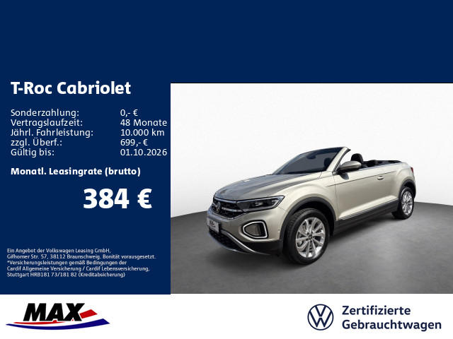 T-Roc Cabriolet 1.5 TSI DSG STYLE NAV+STANDH+AHK