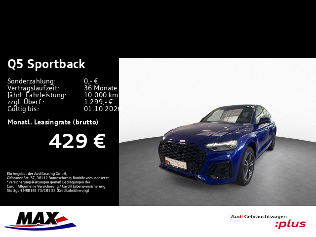 Q5 Sportback 50 TDI S LINE HUD+360°+MATRIX+KAM+AHK+OPTIK