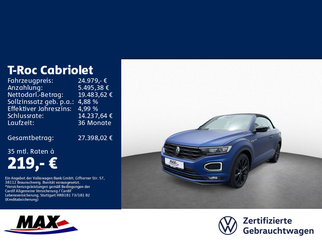 T-Roc Cabriolet 1.5 TSI DSG R-LINE EDITION BLUE LED+KAMERA+AHK+ACC