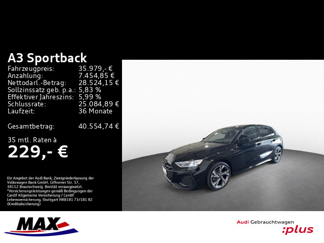 A3 Sportback 35 TDI S LINE MATRIX+SONOS+AHK+