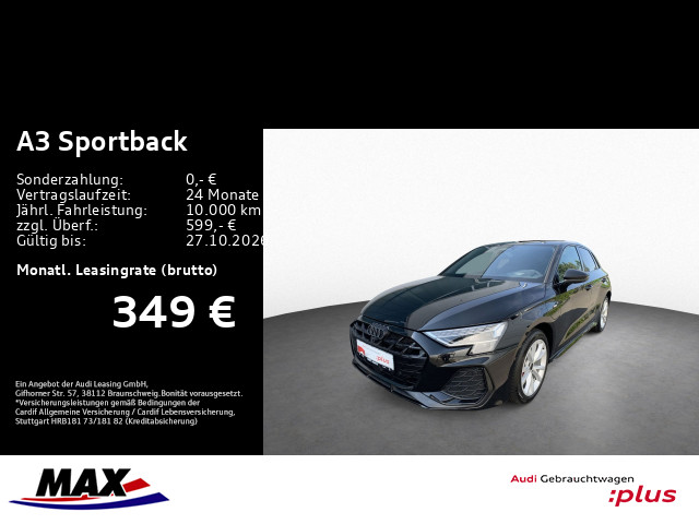 A3 Sportback TFSI e S LINE LED+360°+HUD+SONOS+APP