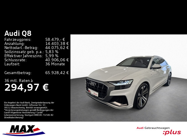 Q8 55 TFSI QUATT S LINE +HD MATRIX+HUD+PANO+ALU+