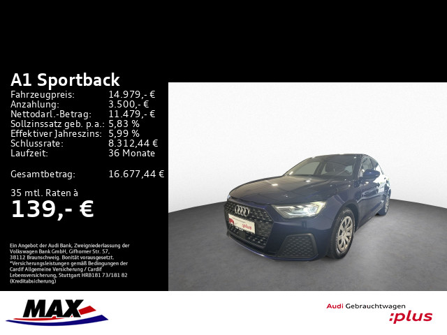 A1 Sportback 25 TFSI LED+MMI NAVI+PDC+VCP+KLIMA+