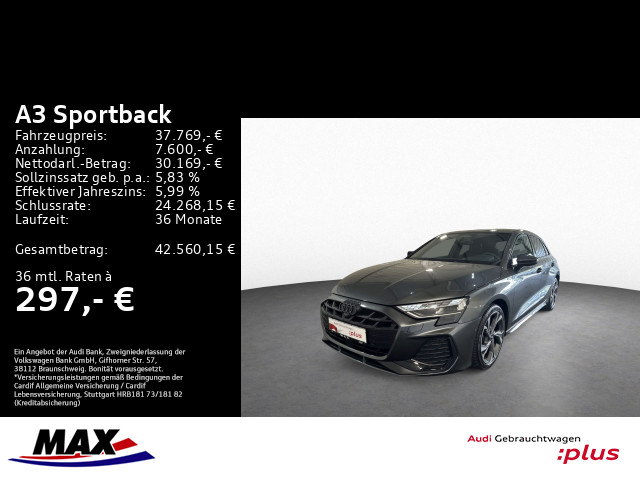 A3 Sportback 2.0 TDI S LINE MATRIX+HUD+PANO+OPTIK