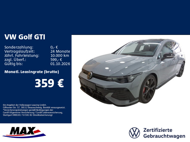 Golf GTI CLUBSPORT BLACK+AKRA+PANO+HUD+H&K+360°
