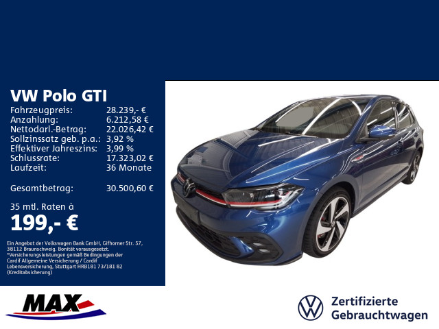 Polo GTI 2.0 TSI DSG +IQ.LIGHT+NAVI+APP+ACC+DCP+