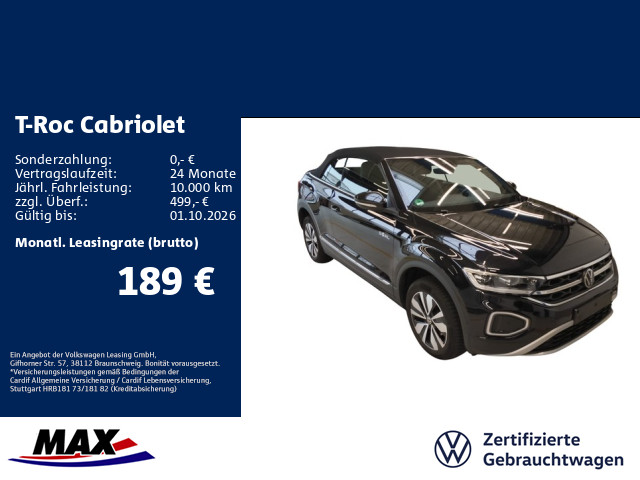 T-Roc Cabriolet 1.0 TSI GOAL LED+APP+ACC+AHK+NAV