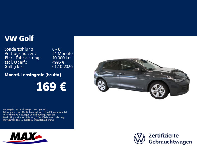 Golf VIII 1.5 eTSI DSG LIFE LED+ACC+APP+DCP+HUD+