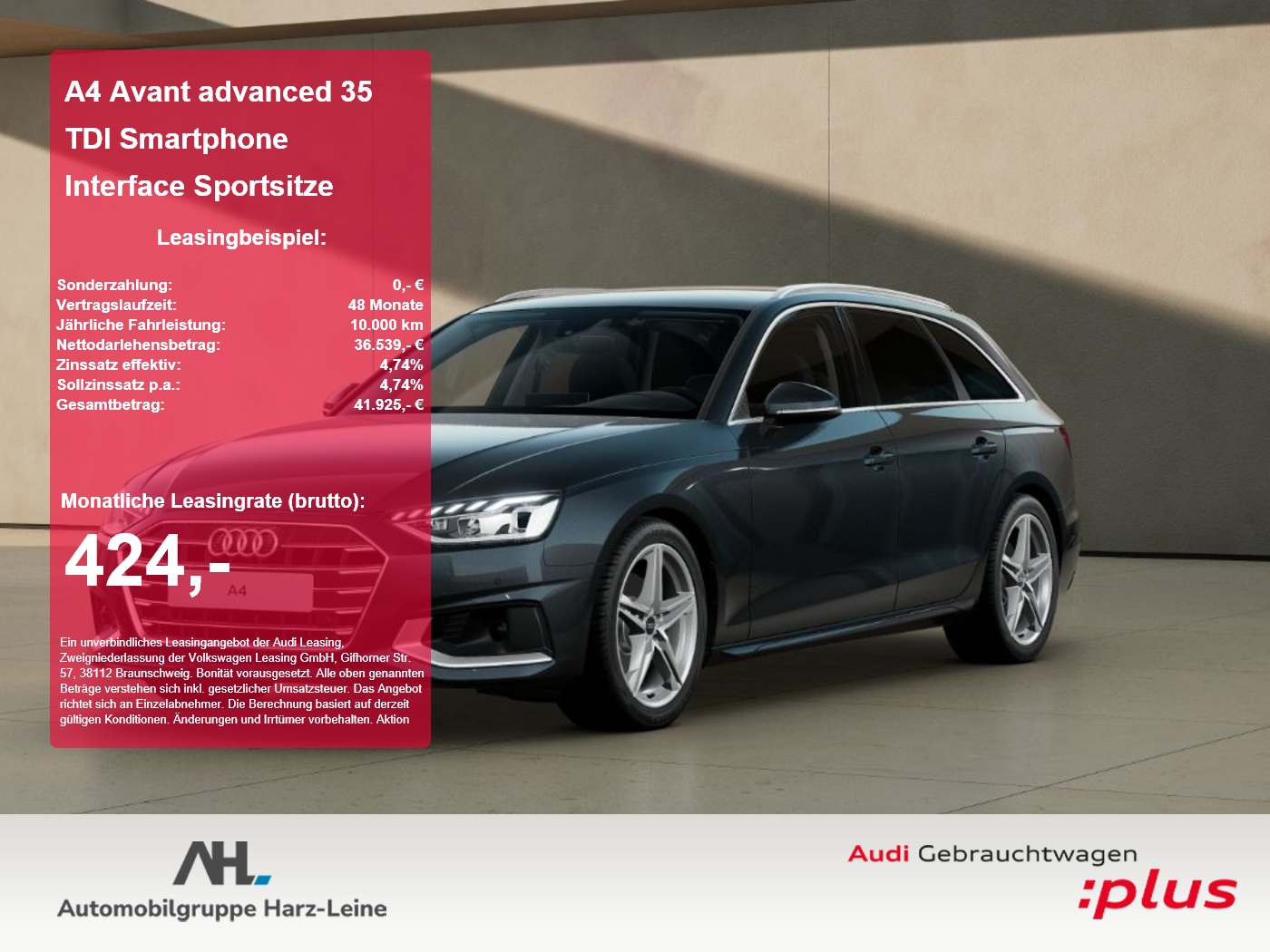 A4 Avant advanced 35 TDI Smartphone Interface Sportsitz...
