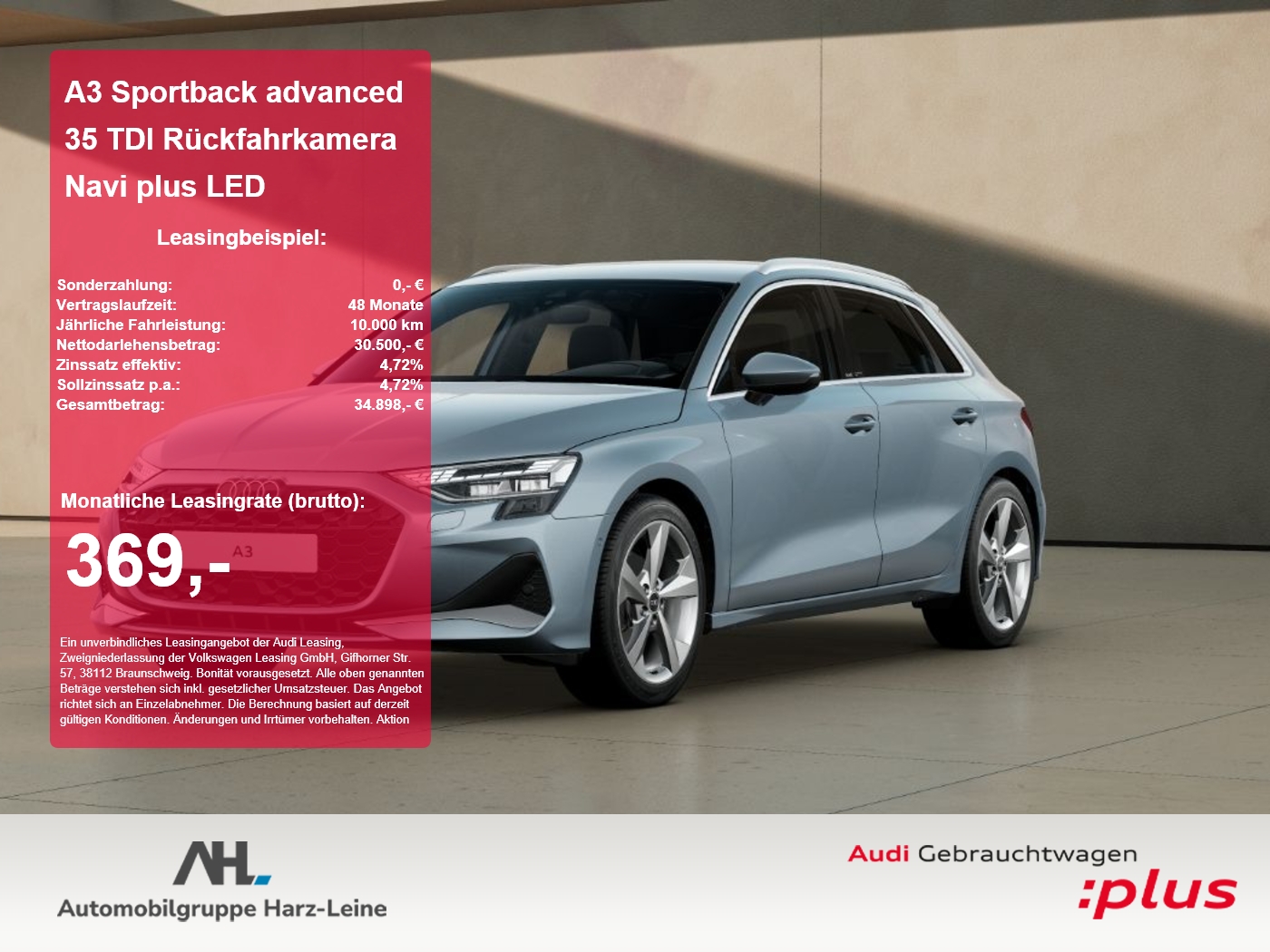 A3 Sportback advanced 35 TDI Rückfahrkamera Navi plus ...