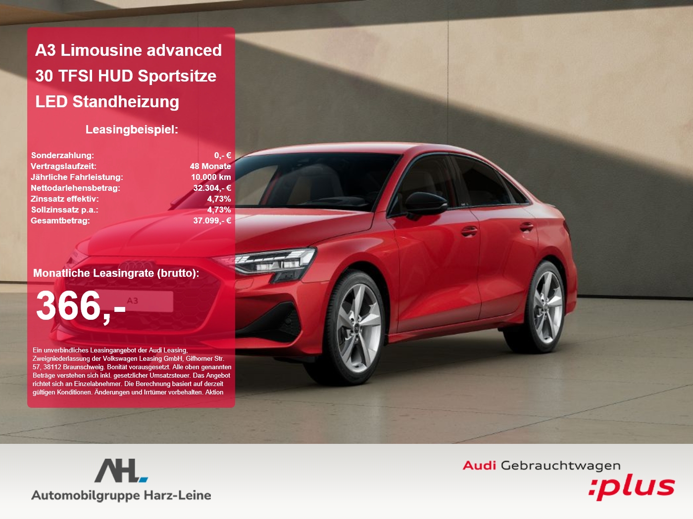 A3 Limousine advanced 30 TFSI HUD Sportsitze LED Standh...
