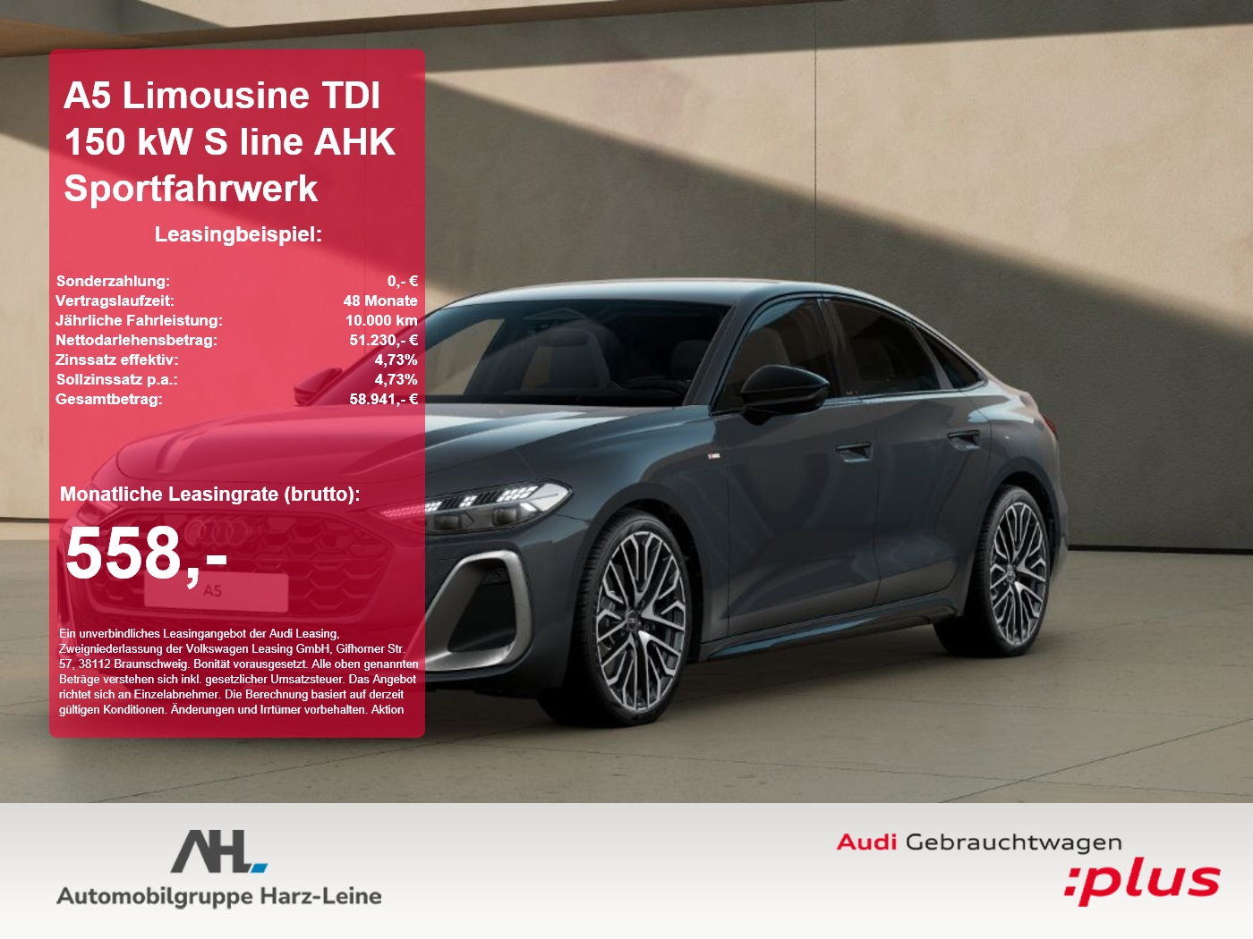 A5 Limousine TDI 150 kW S line AHK Sportfahrwerk