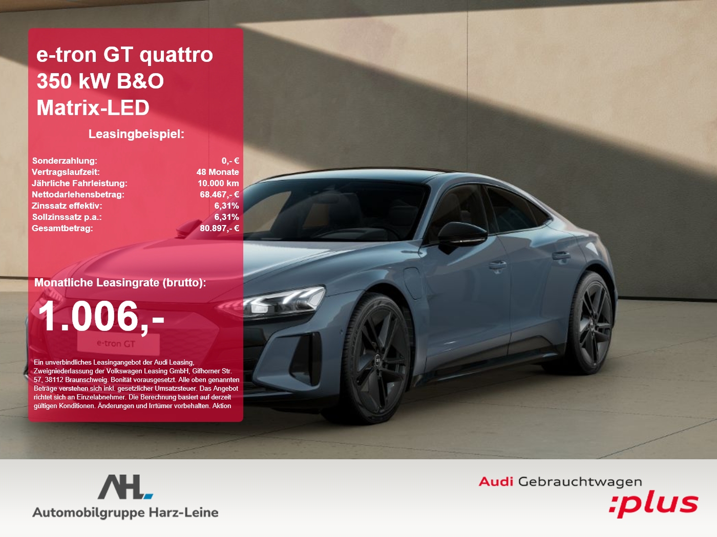 e-tron GT quattro 350 kW B&O Matrix-LED 360 ACC