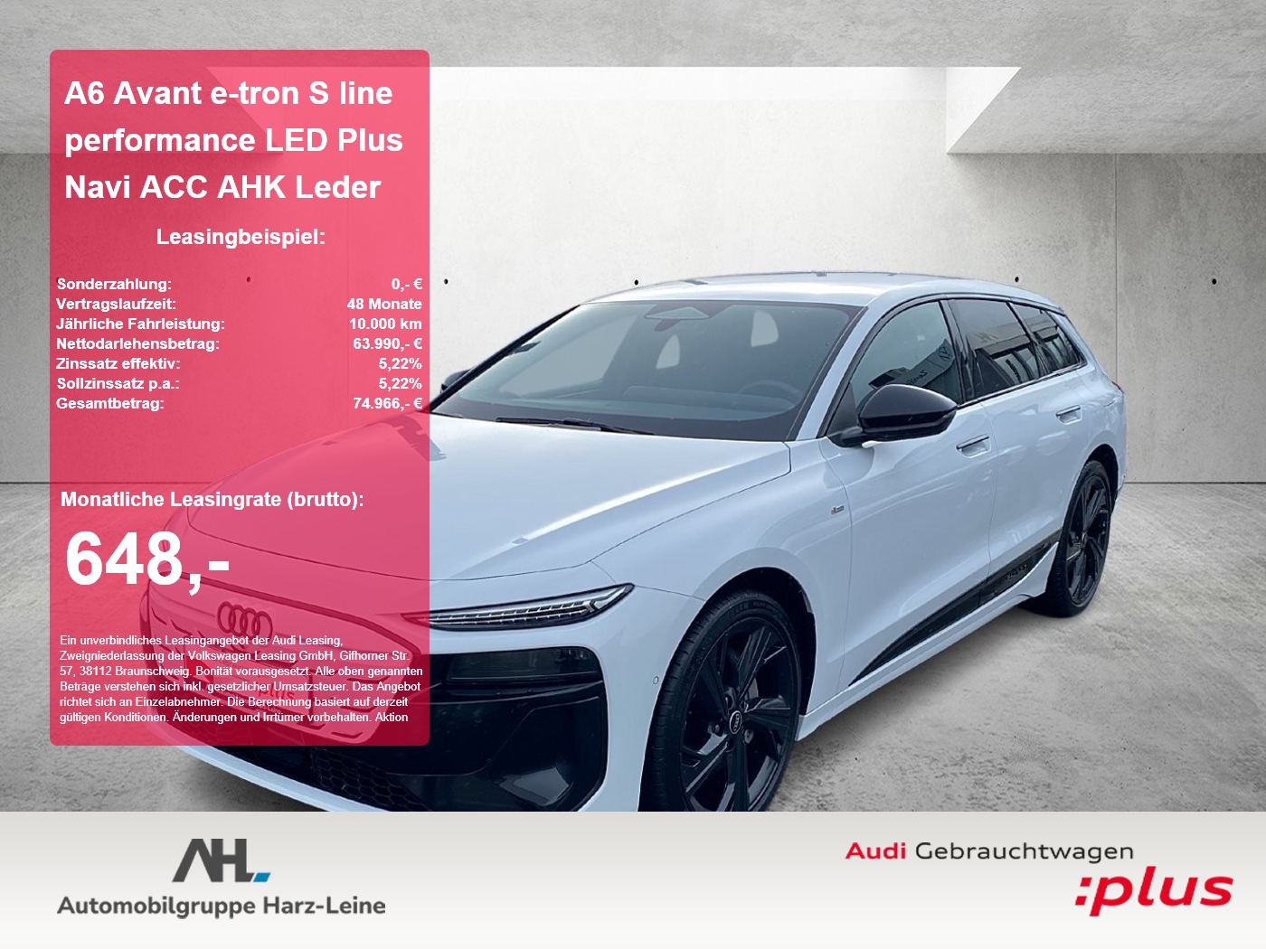A6 Avant e-tron S line performance LED Plus Navi ACC AH...