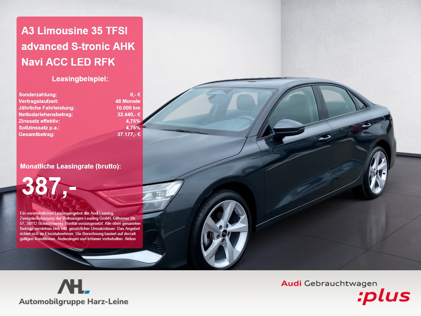 A3 Limousine 35 TFSI advanced S-tronic AHK Navi ACC LED...