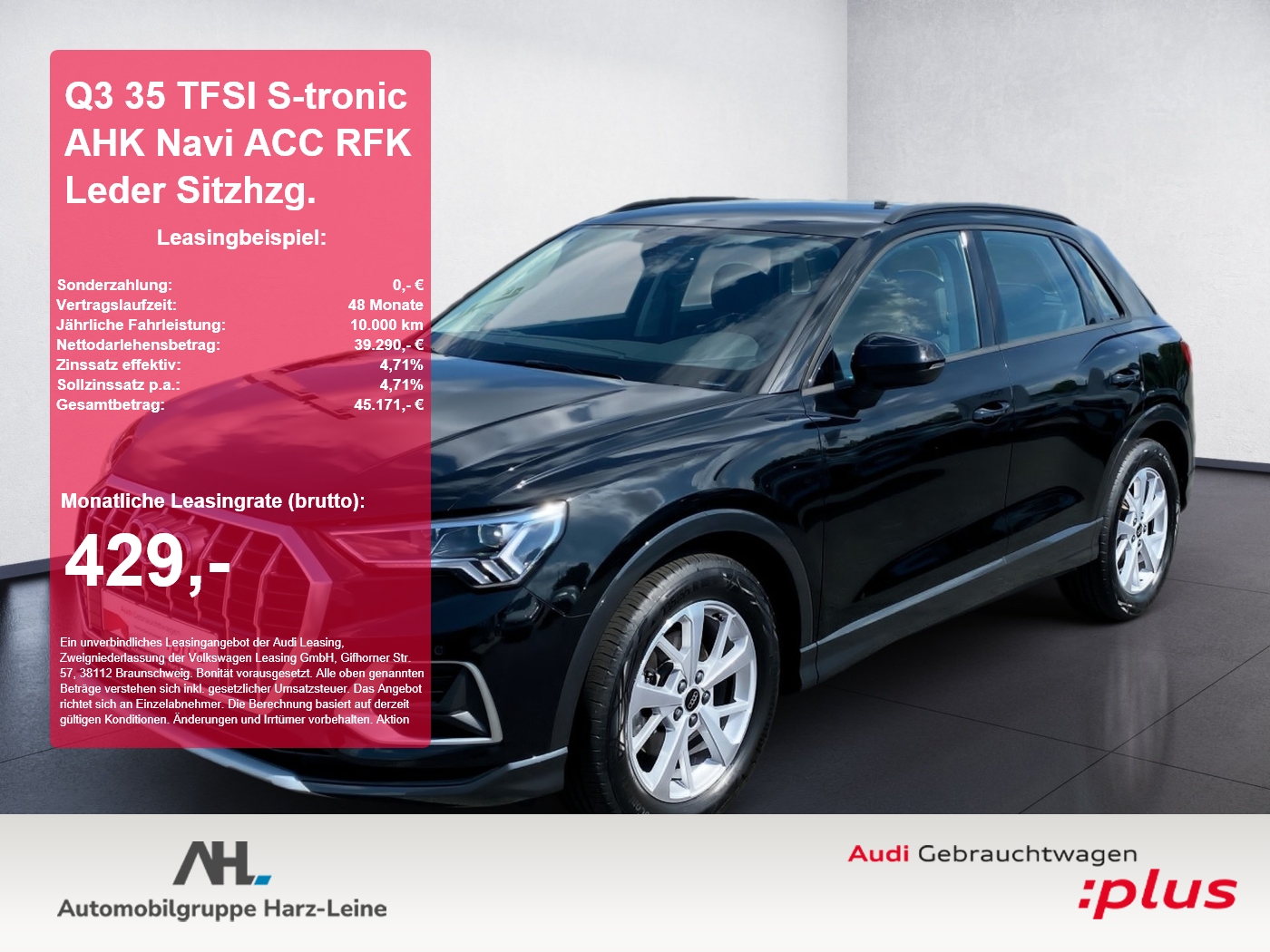 Q3 35 TFSI S-tronic AHK Navi ACC RFK Leder Sitzhzg.