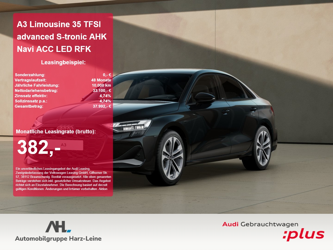 A3 Limousine 35 TFSI advanced S-tronic AHK Navi ACC LED...