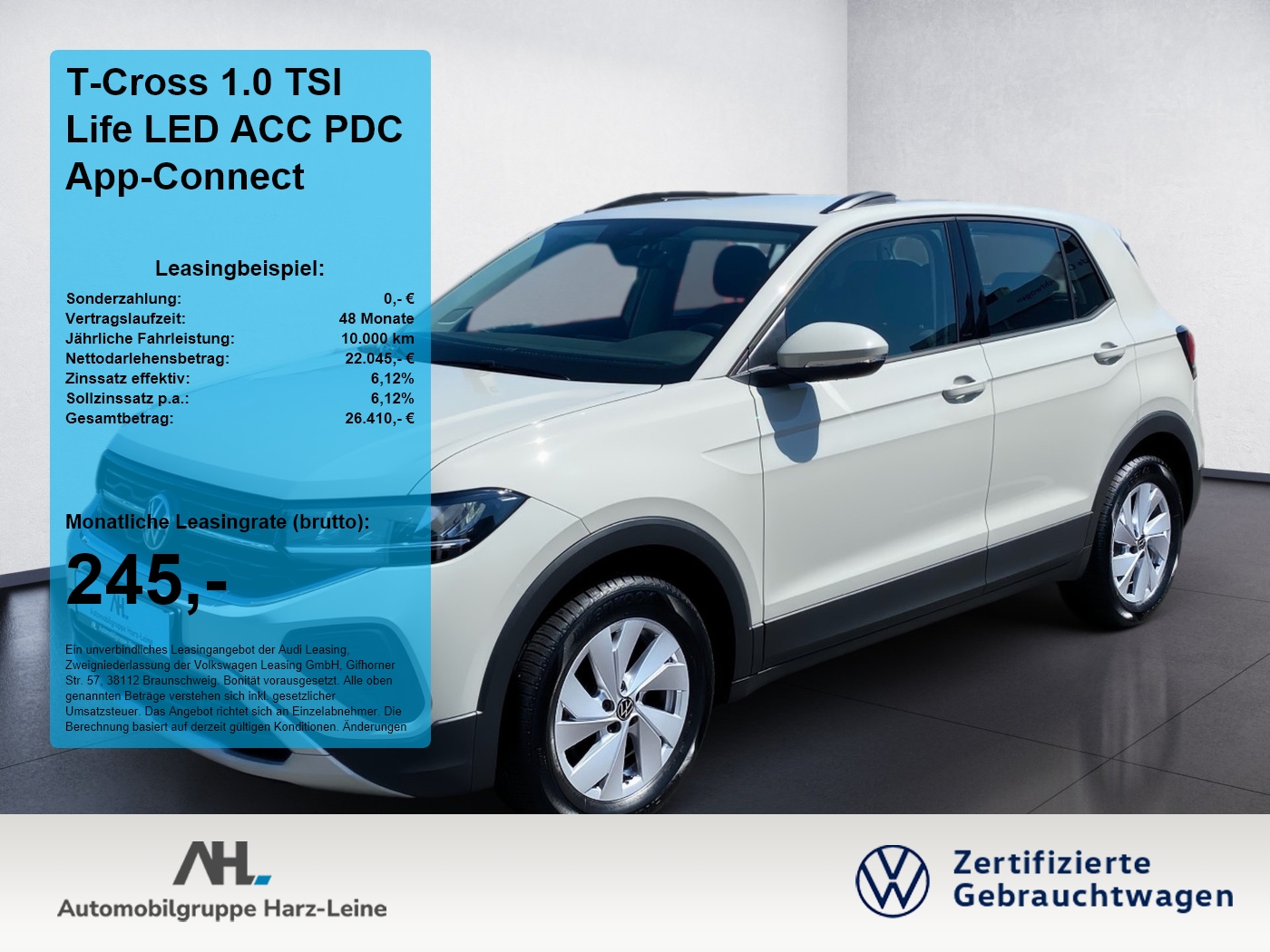 T-Cross 1.0 TSI Life LED ACC PDC App-Connect ACC