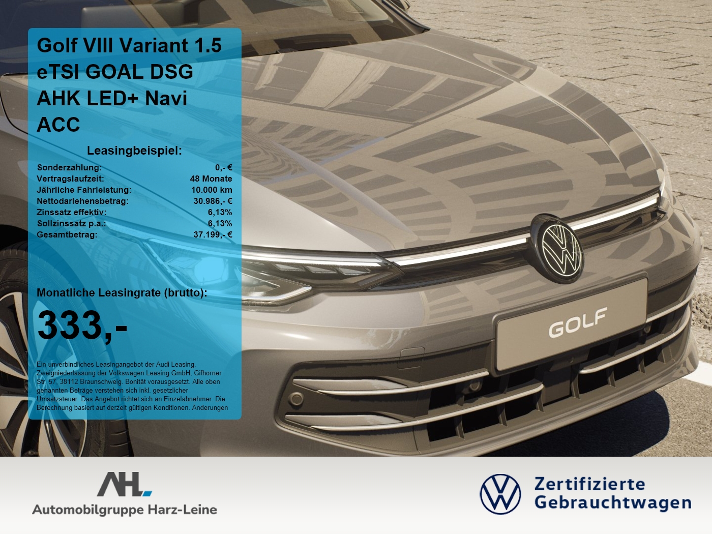 Golf VIII Variant 1.5 eTSI GOAL DSG AHK LED+ Navi ACC
