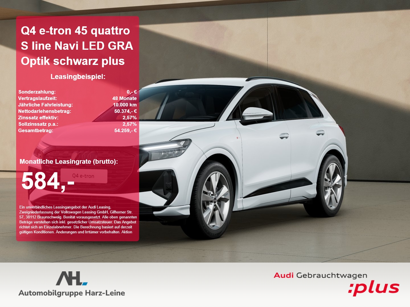 Q4 e-tron 45 quattro S line Navi LED GRA Optik schwarz ...