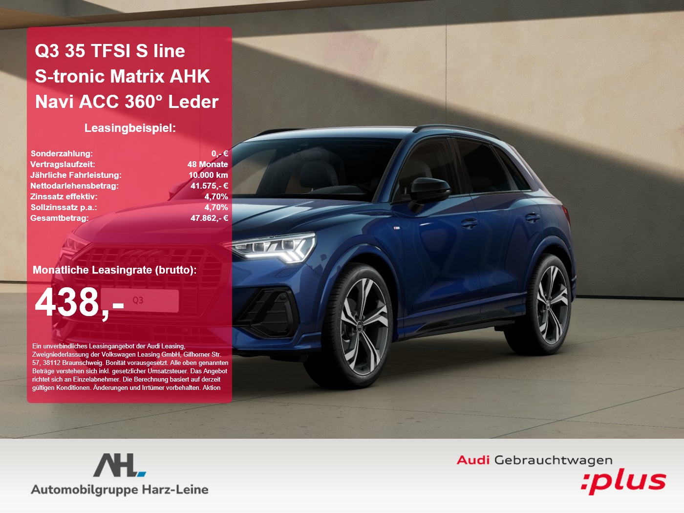 Q3 35 TFSI S line S-tronic Matrix AHK Navi ACC 360° Le...