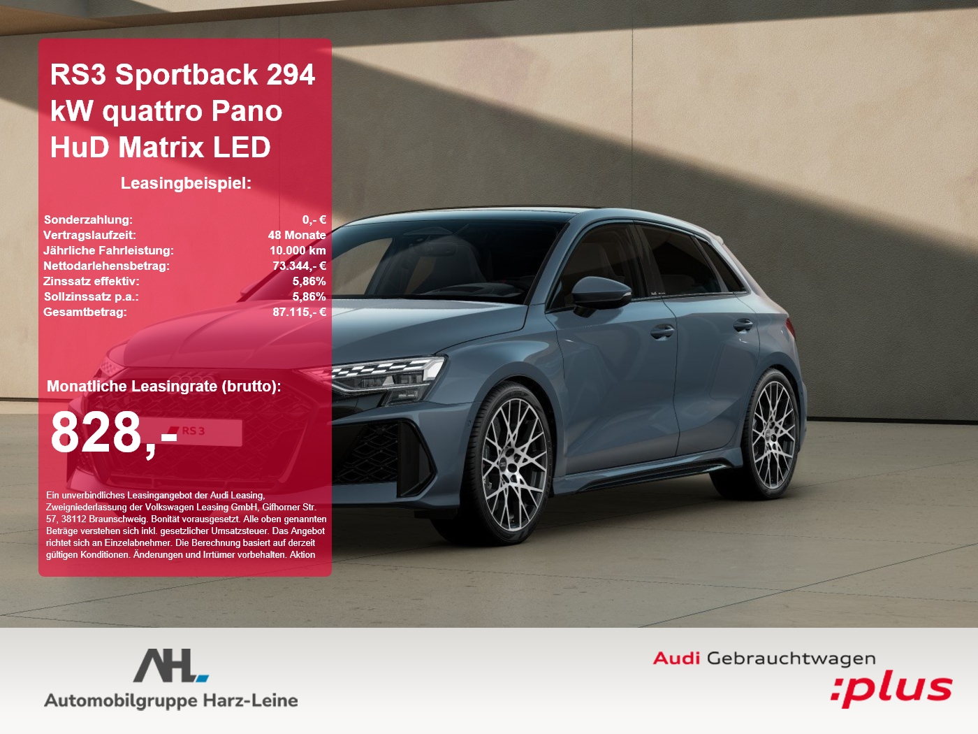RS3 Sportback 294 kW quattro Pano HuD Matrix LED