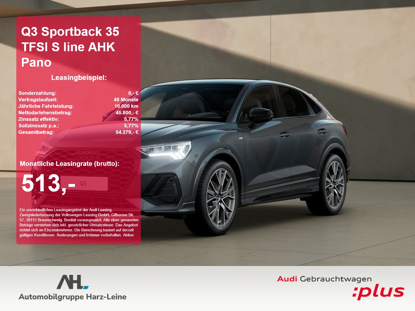 Q3 Sportback 35 TFSI S line AHK Pano 2xKlima ACC