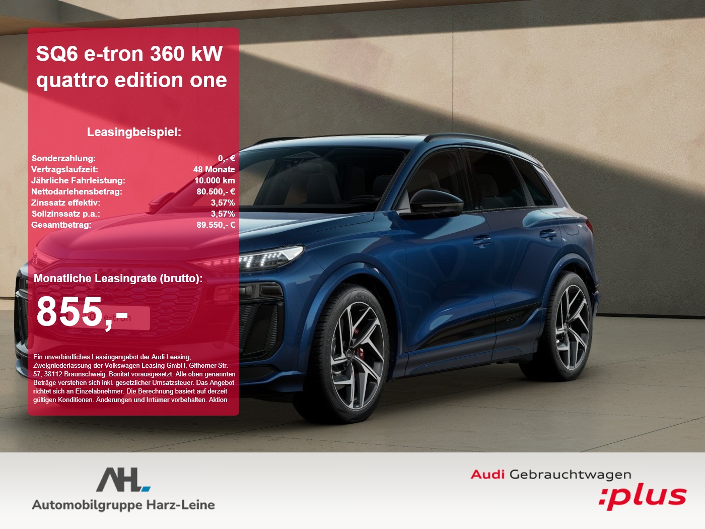 SQ6 e-tron 360 kW quattro edition one 360 4xSHZ