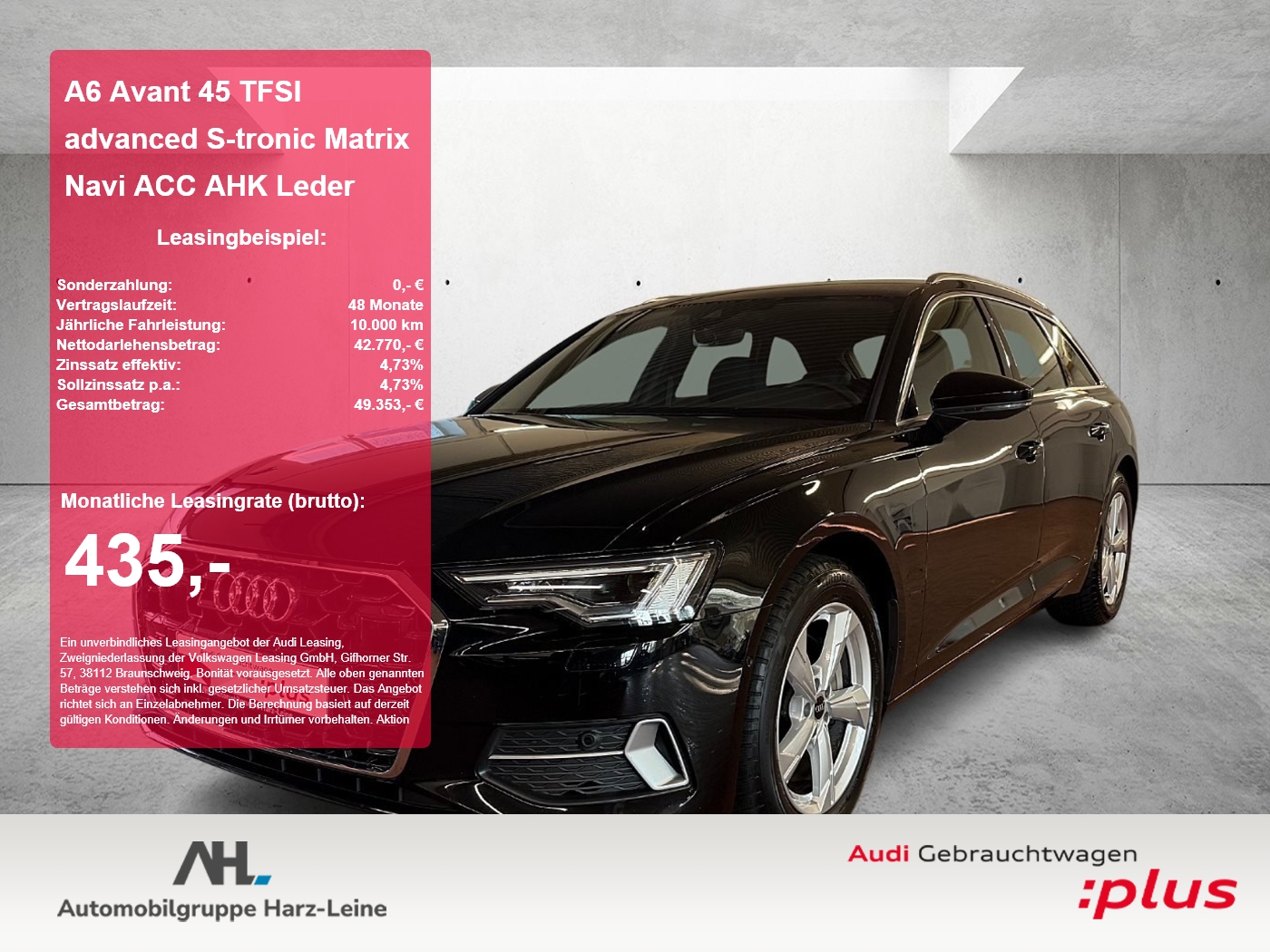 A6 Avant 45 TFSI advanced S-tronic Matrix Navi ACC AHK Leder RFK