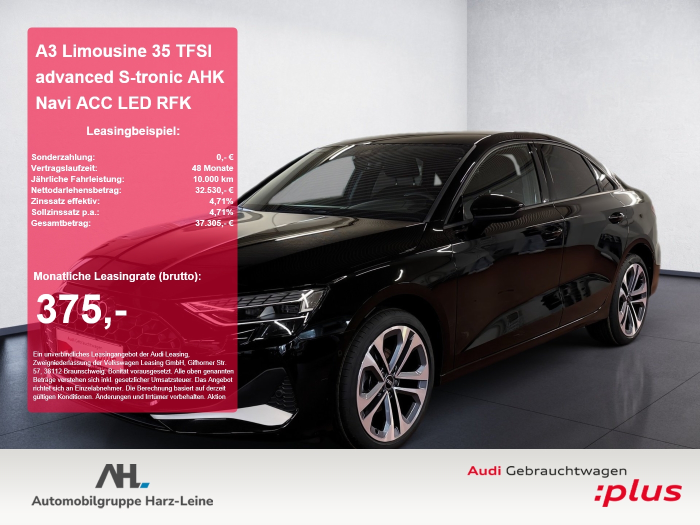 A3 Limousine 35 TFSI advanced S-tronic AHK Navi ACC LED RFK