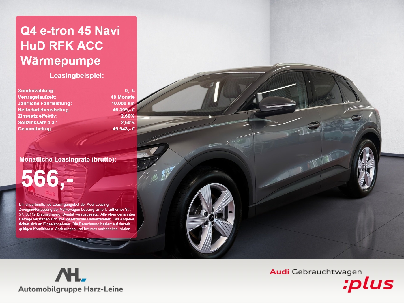 Q4 e-tron 45 Navi HuD RFK ACC W&auml;rmepumpe ACC AUT