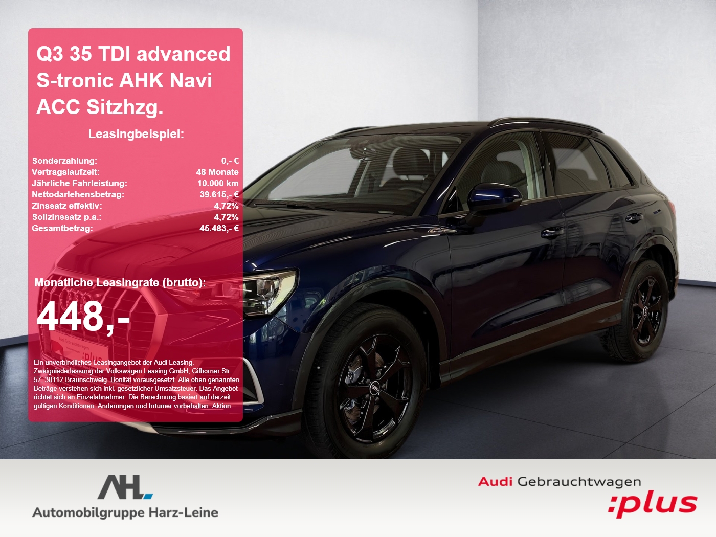 Q3 35 TDI advanced S-tronic AHK Navi ACC Sitzhzg.