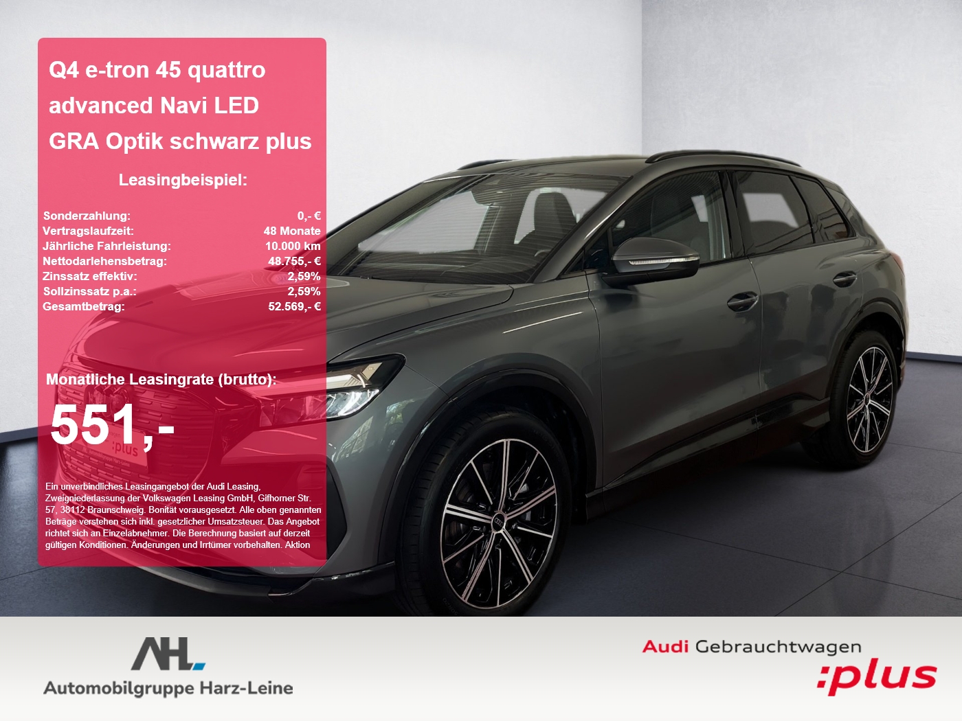 Q4 e-tron 45 quattro advanced Navi LED GRA Optik schwar...