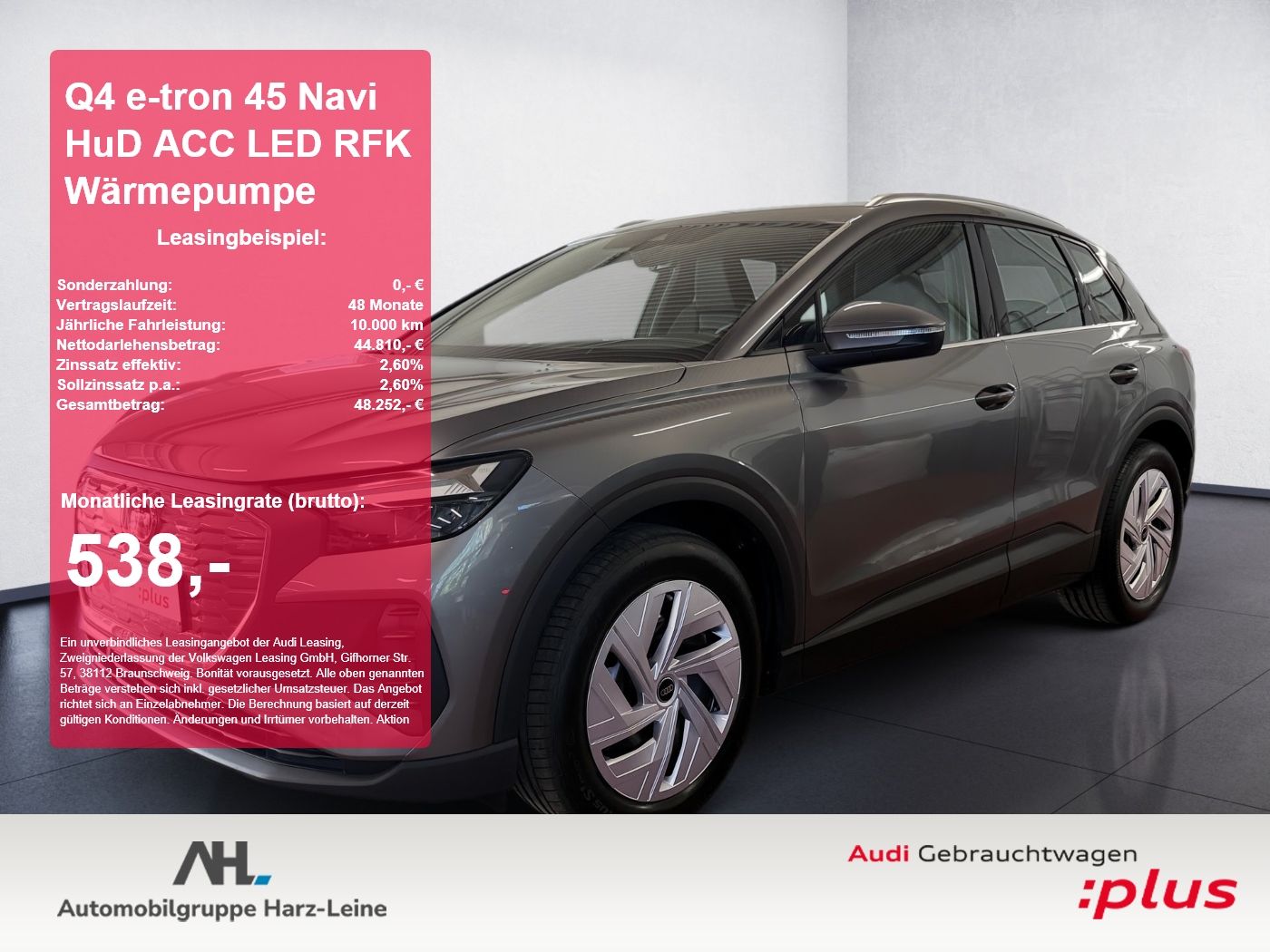 Q4 e-tron 45 Navi HuD ACC LED RFK Wärmepumpe ACC