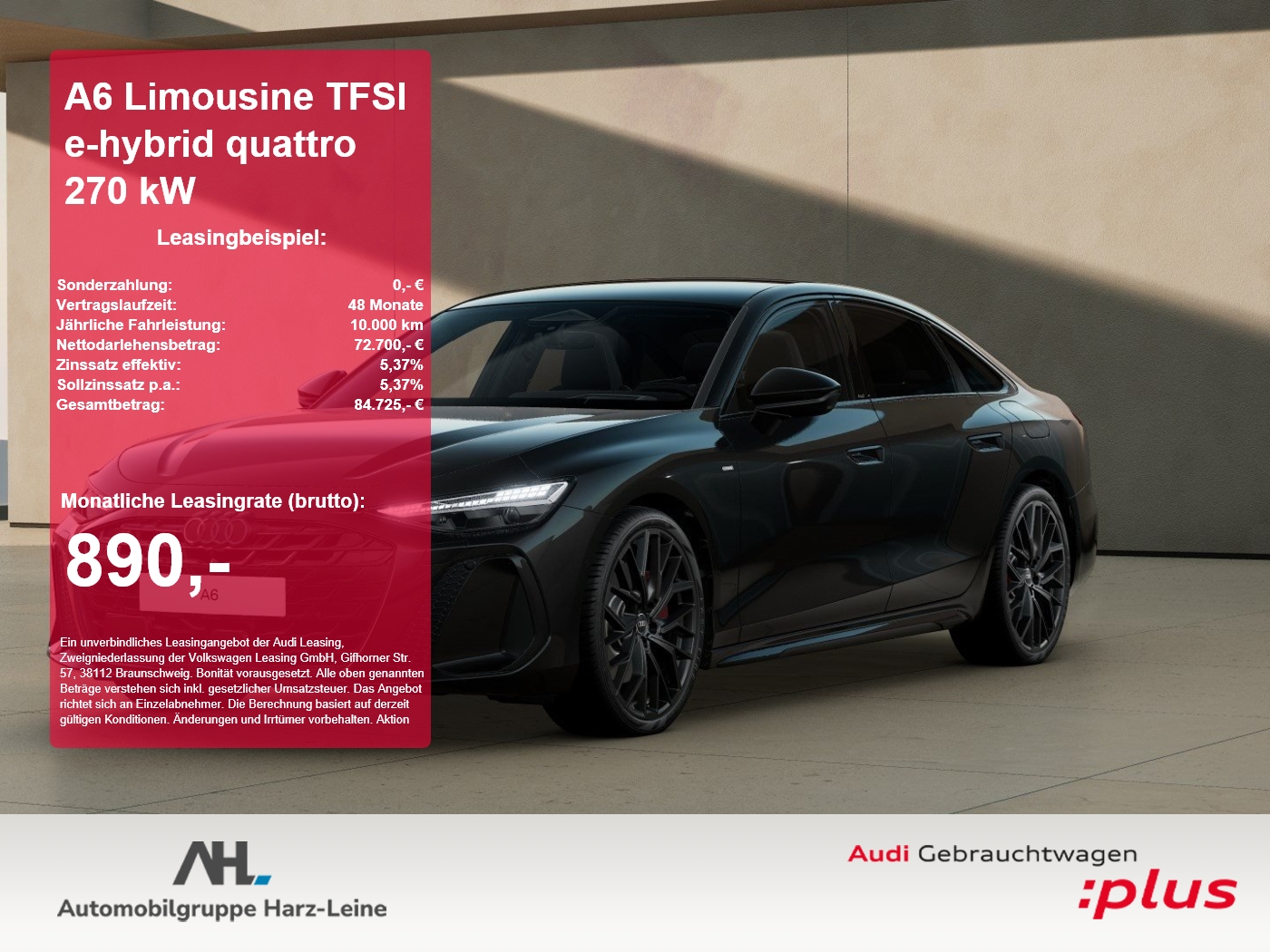 A6 Limousine TFSI e-hybrid quattro 270 kW 360