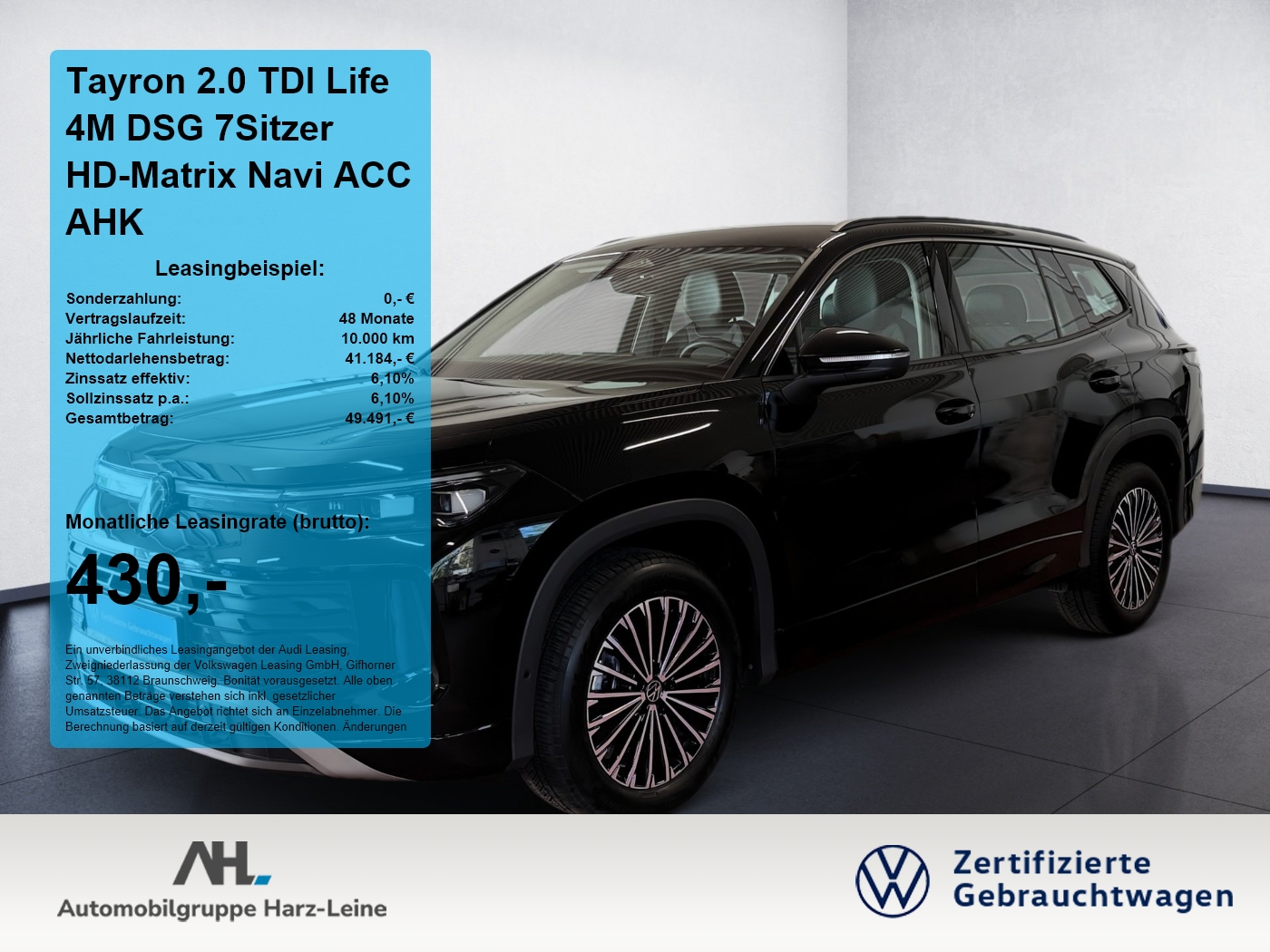 Tayron 2.0 TDI Life 4M DSG 7Sitzer HD-Matrix Navi ACC A...